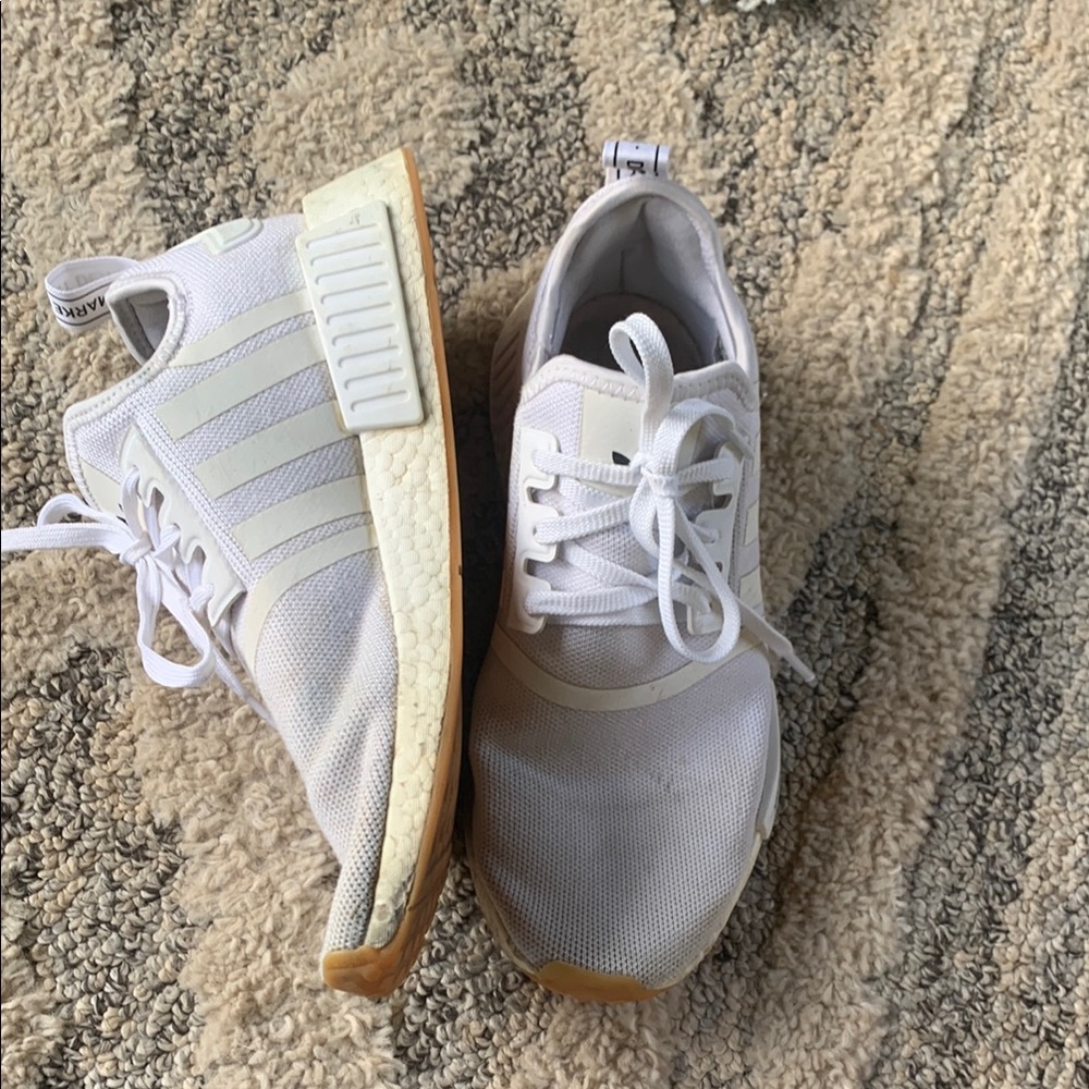 Adidas White NMD Sneakers with Tan Sole size 8